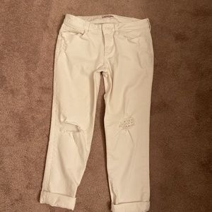 Tommy Hilfiger, white crop, jeans, boyfriend size 4